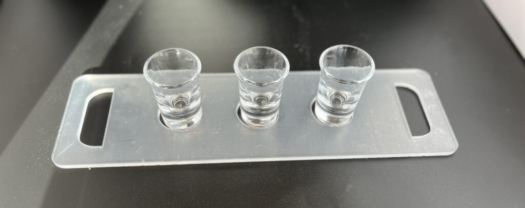 Acrylic shot glass board template - All About The Olive Wood